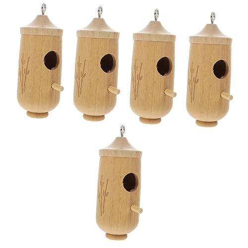 5 Stück Kolibri-Haus, Holzschaukel, Holzbesatz, Vogelhäuschen, Kolibri-Vogelzüchter, Outdoor-Vogelhaus, Wabenhütte, hängendes Kolibri-Nest, Outdoor-Garten, Kolibri-Nest, klein/1706 von ERICAT