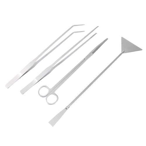 ERINGOGO 1 Satz Aquarium Werkzeugset Teiliges Set für Aquarienpflege Scheren und Pinzetten für Wasserpflanzen Fischbehältern und Dekorationen Silberfarben von ERINGOGO