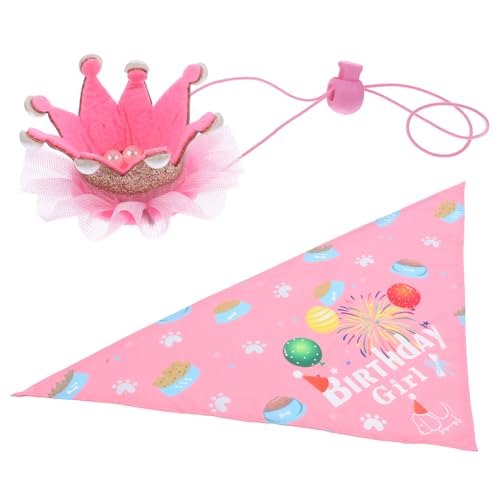 ERINGOGO 1 Satz Geburtstagshut Speichel Set Lätzchen Hundegeburtstagsfeierhut Geburtstagsgeschenkdekorationen für Haustiere groß Hundeparty-Krone Hund schal mütze Stoff Rosa Zufällige Farbe ERINGOGO 1 Satz Geburtstagshut Speichel Set Lätzchen Hundegeburtstagsfeierhut Geburtstagsgeschenkdekorationen für Haustiere groß Hundeparty-Krone Hund schal mütze Stoff Rosa Zufällige Farbe von ERINGOGO