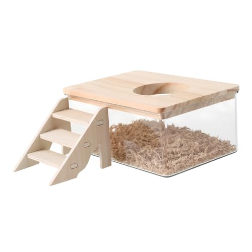 ERINGOGO 1satz Hamster Badezimmer Mit Leiter Transparente Sandbad-Box Für Kleine Haustiere Geeignet Für Hamster Zwerghamster Chinchillas Und Fördert Unabhängige Nutzung Und Einfache ERINGOGO 1satz Hamster Badezimmer Mit Leiter Transparente Sandbad-Box Für Kleine Haustiere Geeignet Für Hamster Zwerghamster Chinchillas Und Fördert Unabhängige Nutzung Und Einfache von ERINGOGO