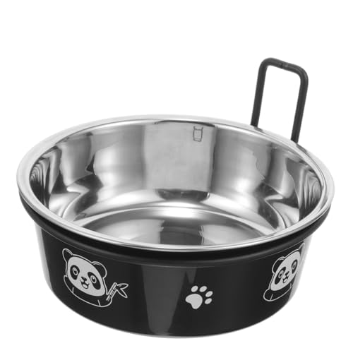 ERINGOGO 1 Satz Haustiernapf edelstahlschüsseln edelstahlnapf hundeschale Dog Bowls Tierwasserschüssel züchten einstellbar Nein verschleißfester Welpennapf Katzennapf Rostfreier Stahl Black von ERINGOGO