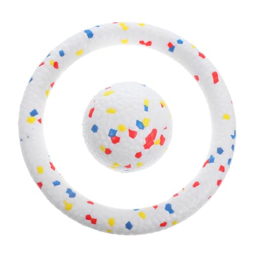 ERINGOGO 1 Satz Hundebälle Teiliges aus Bouncy Ball und Flugring Langlebige Hundespielzeuge für Teething und Interaktives für Drinnen und Draußen Farbenfroh von ERINGOGO