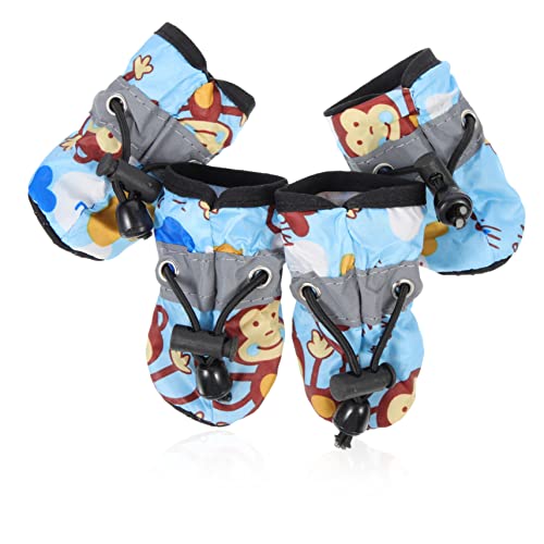 ERINGOGO 1 Satz Hundeschuhe Mit Weicher Sohle Für Griffe Gehen Komfortabel Stiefel Haustiere Schützend Gesamt Geschmeidig Welpe Schuhhund Pfote Blue Weicher Stoff von ERINGOGO