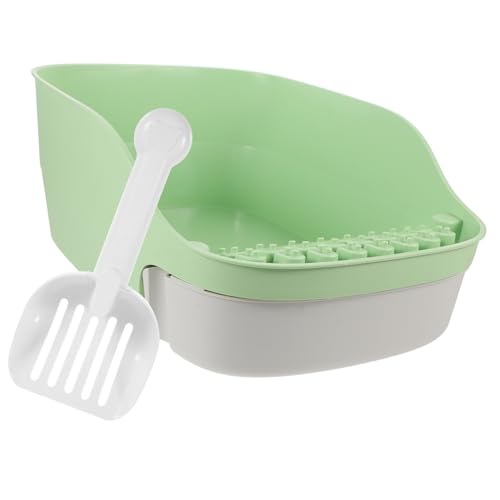 ERINGOGO 1 Satz Katzentoilette Einfache Reinigung bedeckt Wurf klein drinnen Katzenstreu Tablett Katzenstreuschaufel Katzentlattenkatze Katzenstreu Scoop Plastik Light Green von ERINGOGO