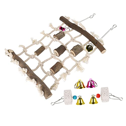 ERINGOGO 1satz Papagei Spielzeug Baumwollseil Kletternetz Für Vögel Teiliges Kauspielzeug Mit Glocke Für Wellensittiche Nymphensittiche Und Andere Kleine Vögel von ERINGOGO