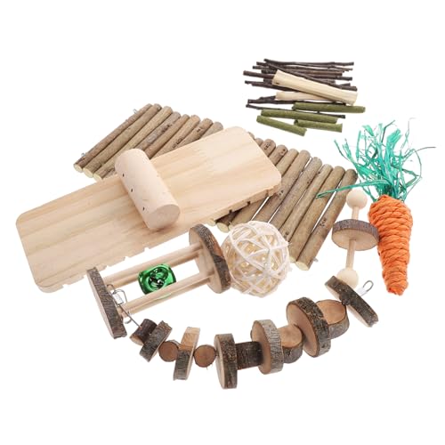 ERINGOGO 1 Set Hamster Hamsterzubehör Meerschweinchen Laufräder Kauspielzeug Chinchillakäfigspielzeug Rattenkäfigzubehör Hamsterspielzeug Kleintierspielzeug Hasenspielzeug Aus Holz von ERINGOGO
