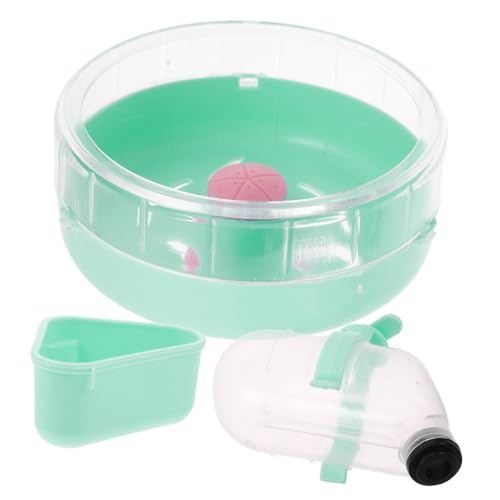 ERINGOGO 1 Set Hamster Laufrad Trinkbrunnen Indoor Rennmaus Napf Übungs Hamsterkäfig Zubehör Wasser Für Haustier Trinker Kleine Leichte Tiere Waschbar Hellgrün Abs von ERINGOGO