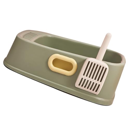 ERINGOGO 1 Set Katzentoilette Sand Haustier Halbüberdachte Toilette Indoor Katzenstreu Ever Katzentoiletten Boxen Katzen Flache Seiten Kleine Katzentoilette Becken Katzenklo Katzentoilette von ERINGOGO