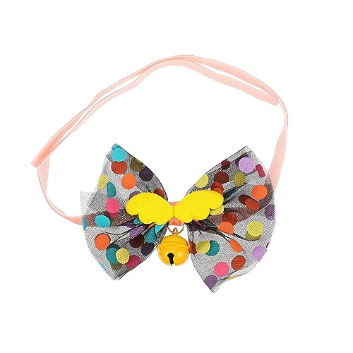 ERINGOGO 1 Stück Halsband Fliege Flügel Halsdekor Dekorativer Halsgürtel Haustier Halsdekor Katzenhalskette Haustierbedarf Katzenhalsband Katzenpartygeschenk Bowknot Choker Organza Gelb von ERINGOGO