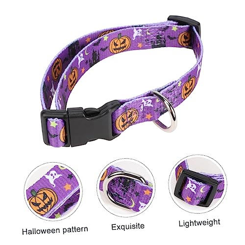 ERINGOGO 1 Stück Haustierhalsband Welpenkette Halloween Schild Bellen Körperpflege Festlicher Hund Für Hunde Hundehalsband Groß Kragen Plaudern Halskette Violett Polyester von ERINGOGO