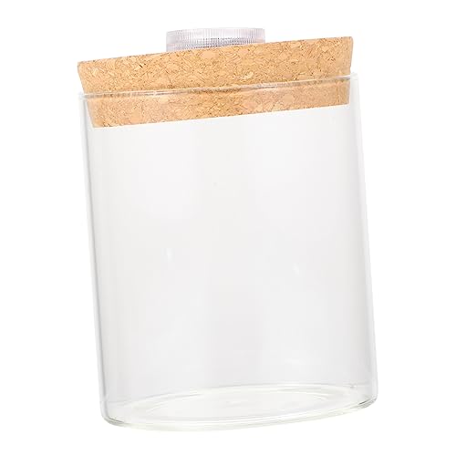 ERINGOGO 1 Stück Landschaftsflasche Terrarien Tank Miniatur Terrarium schlank Mini Fischaquarium led ligts led-Light Pflanzen zylindrische Glasflasche transparente Fischflasche Holz Weiß von ERINGOGO