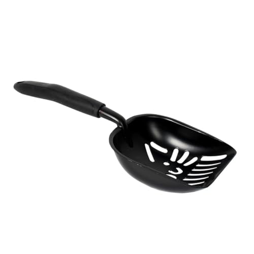 ERINGOGO 1 Stück Schaufel für Katzenstreu Wurf Schaufeln drinnen Scoop Haustier Katzenschaufel Katzenstreuschaufel aus Metall Poop-Filterschaufel Pet Cat Supplies Black von ERINGOGO