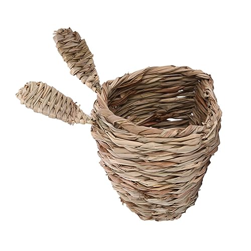 ERINGOGO 1 Stück Strohkatzennest Gewebte Meerschweinchen Heu klein geflochtenes Gras Hasengrasnest Hamster hamsterspielzeug Lebensraum für Haustiere Heimtierbedarf Hibiskus Khaki von ERINGOGO