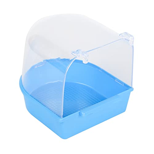 ERINGOGO 1 Stück Vogelbadewanne für Kleine Papageien Abgedeckte Badewanne für Kanarienvögel und Wellensittiche Hellblau Design für Regelmäßiges Baden und Pflege von ERINGOGO