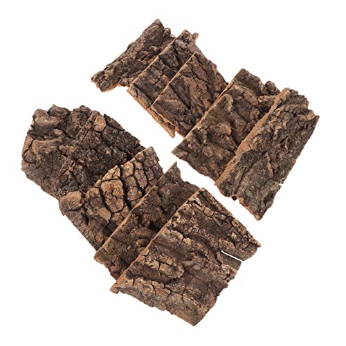 ERINGOGO 10 Stück Dekoration aus Champagnerrinde Eidechsenversteck texturiert Sich aalen Terrarium zubehör Terrarium Dekoration Gecko schildkröte Terrariumdekor Korkenrinde Holz Coffee von ERINGOGO