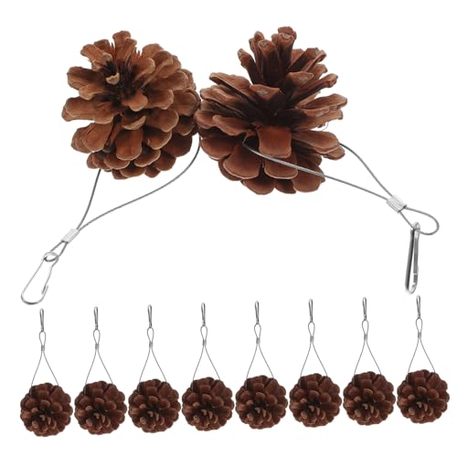ERINGOGO 10 Stück Teiliges Papageien Natürlichem Kiefernzapfen Robustes Kauspielzeug für Vögel und Kleintiere Hängendes Foraging Wellensittiche Nymphensittiche und Käfigvögel von ERINGOGO