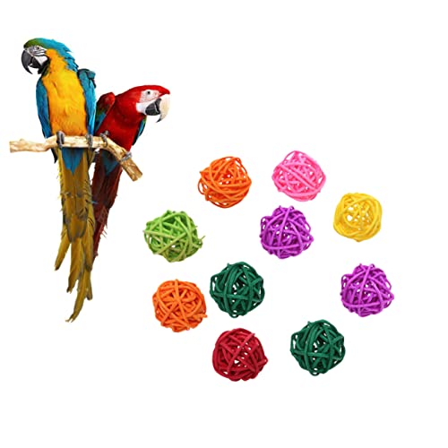 ERINGOGO 10 Stück Teiliges Weidenrattan Bälle Vogelspielzeug Aufhängen Robustes Kauspielzeug für Wellensittiche Nymphensittiche und Kleine Vögel Natürliche Rattanbälle für Zufällige Farbe ERINGOGO 10 Stück Teiliges Weidenrattan Bälle Vogelspielzeug Aufhängen Robustes Kauspielzeug für Wellensittiche Nymphensittiche und Kleine Vögel Natürliche Rattanbälle für Zufällige Farbe von ERINGOGO