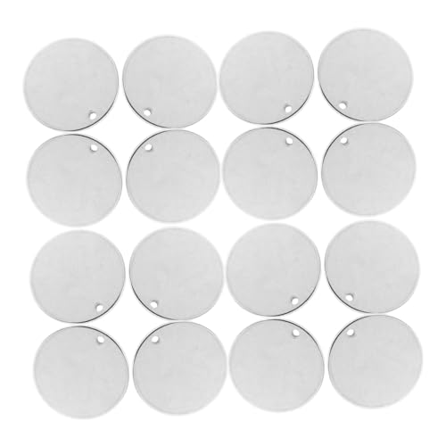 ERINGOGO 100 Stück Edelstahl-stanzetiketten, Gravierter Runder Charm-anhänger Aus Edelstahl Mit Löchern Für Die Herstellung Von Armbändern, Halsketten Und Schmuck, 25 Mm von ERINGOGO