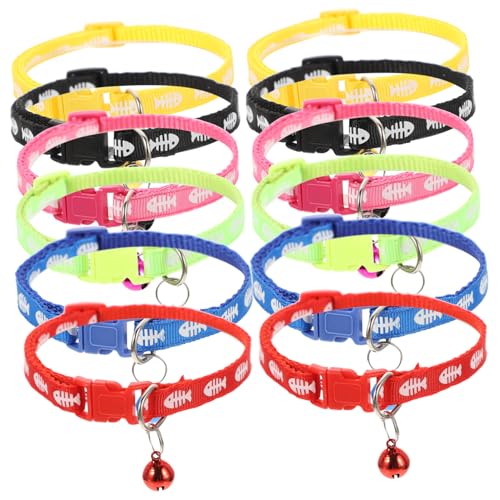 ERINGOGO 12stücke Hundehalsband Für Kätzchen Haustierhalsband Mit Glocke Einstellbare Katzenhalsband Dekoratives Hundehalsband Für Anlässe Und Partys von ERINGOGO