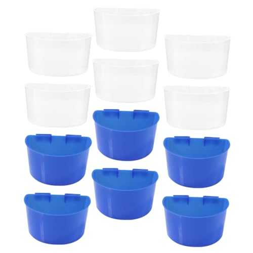 ERINGOGO 12Er-Box Vogel Sandbecher Vogelfutterbecher Scoop Essen Wasser Futterspender vogelkäfig Birdcage Vogeltränke für Sittiche Futtertrog für Papageien Futternapf für Vögel Plastik von ERINGOGO