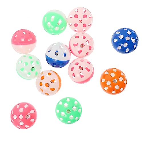 ERINGOGO 12stücke Katzenbälle Mit Glocken Interaktives Spielzeug Für Vögel Und Kleine Papageien Langlebige Kauspielzeuge Bunten Farben Zum Spielen Und Krallenwetzen von ERINGOGO