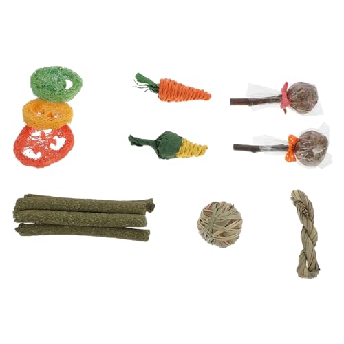 ERINGOGO 14stücke Kaninchen Kauspielzeug Aus Stroh Beißspielzeug Für Haustiere Spielzeug Für Hamster Kaninchen Meerschweinchen Und Andere Kleintiere Haustierbedarf Sicher Und Praktisch von ERINGOGO