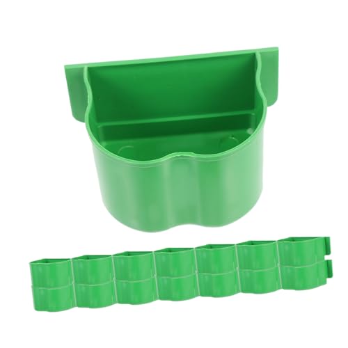 ERINGOGO 15 Stück Futterbox für Papageien Vogelfutterbecher Futterhäuschen für Finken Käfige vogelfutterspender vogelfutterhäuschen Futterspender für Vögel Papageienzubehör Plastik Green von ERINGOGO