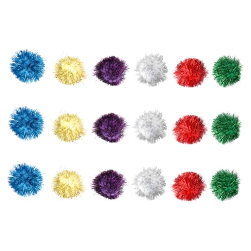 ERINGOGO 18 Stück Teiliges Katzenspielzeug Glitter bälle in Bunten Farben Strapazierfähige Cashmere Material Kugeln Interaktives Katzenspielzeug zur Beschäftigung und Zufällige Farbe von ERINGOGO