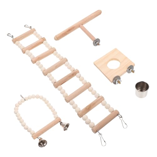 ERINGOGO 1satz Hamster Spielzeug Aus Holz Mit Schaukel Kletterleiter Und Standplattform Geeignet Für Hamster Meerschweinchen Und Andere Kleintiere von ERINGOGO