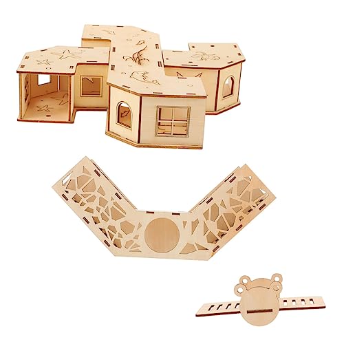 ERINGOGO 1Satz Hamster Tunnelspielzeug mit Wippe Teiliges Kleintierlabyrinth aus Gesundem Holz Abnehmbar und Platzsparend für Haustiere zur Stressbewältigung und Spielspaß ERINGOGO 1Satz Hamster Tunnelspielzeug mit Wippe Teiliges Kleintierlabyrinth aus Gesundem Holz Abnehmbar und Platzsparend für Haustiere zur Stressbewältigung und Spielspaß von ERINGOGO