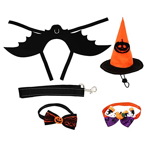 ERINGOGO 1Satz Haustier Kostüm Set mit Verstellbarem Design für Katzen Dekorative und Bat Wings für Halloween Feiern Teiliges Set mit Leine und Zubehör von ERINGOGO