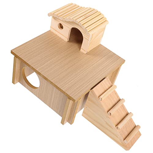 ERINGOGO 1Satz Holz Hamsterhaus Mit Kletterleiter Versteckspiel Für Kleine Haustiere Holzhamsternest Für Hamster Und Andere Kleintiere Räume von ERINGOGO