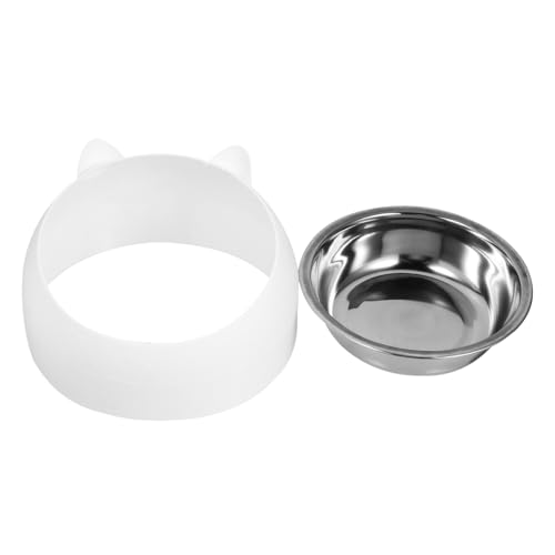 ERINGOGO 1Satz Katzenfutter Feeder Mit Kipp Design rutschfeste Trinkschüssel Für Haustiere Edelstahl Futterschale Mit Halsschutz Für Katzen Und Kleine Hunde von ERINGOGO