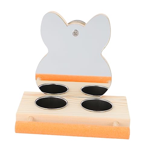 ERINGOGO 1Satz Papagei Mit Futterhalter Und Wasserbecher Holzständer Spiegel Und Edelstahl Futterstation Für Käfigzubehör Für Fütterung Und Pflege Von Vögeln ERINGOGO 1Satz Papagei Mit Futterhalter Und Wasserbecher Holzständer Spiegel Und Edelstahl Futterstation Für Käfigzubehör Für Fütterung Und Pflege Von Vögeln von ERINGOGO