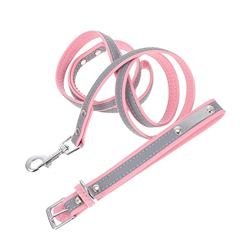 ERINGOGO 1Satz Reflektierendes Haustierhalsband Und Leine Für Kleine Und Mittelgroße Teilig Reflektierende Leine Geschmeidige Und Sichere Hundeleine von ERINGOGO