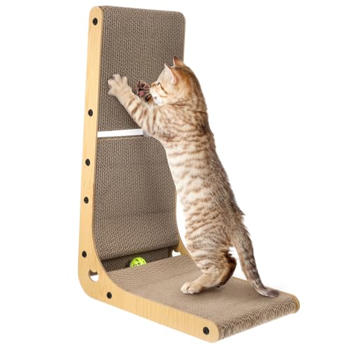 ERINGOGO 1Satz Vertikales Katzenkratzbrett Förmig mit Holzrahmen und Glocken Kratzbrett für Katzen zur Möbelpflege Platzsparend und Unterhaltsam für Katzen für Innenräume ERINGOGO 1Satz Vertikales Katzenkratzbrett Förmig mit Holzrahmen und Glocken Kratzbrett für Katzen zur Möbelpflege Platzsparend und Unterhaltsam für Katzen für Innenräume von ERINGOGO