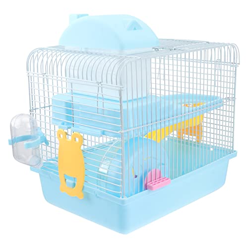 ERINGOGO 1Stück Doppelschicht Hamsterkäfig mit Tragbares Haustierhaus für Chinchillas und Kleine Laufrad und Auslaufsicherem Wasserkrug Hellblau ERINGOGO 1Stück Doppelschicht Hamsterkäfig mit Tragbares Haustierhaus für Chinchillas und Kleine Laufrad und Auslaufsicherem Wasserkrug Hellblau von ERINGOGO