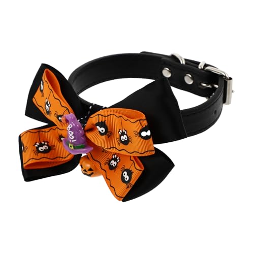 ERINGOGO 1Stück Halloween Hundehalsband Mit Fliege Und Glocke Einstellbares Haustier Kostüm Für Kleine Dekoration Für Halloween Feiern von ERINGOGO
