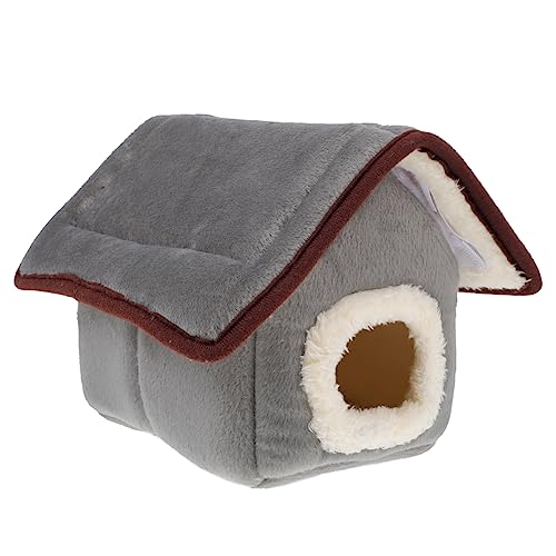 ERINGOGO 1Stück Hamster Bett Aus Weichem Material Warmes Haustierhaus Für Kleine Gemütliches Nest Für Hamster Und Meerschweinchen Graues Design Rückzugsmöglichkeit von ERINGOGO