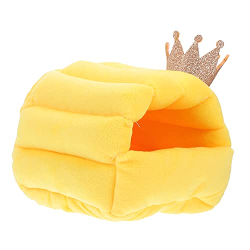 ERINGOGO 1Stück Haustier Hamster Nest Winter Kuschelnest Für Meerschweinchen Baumwollmaterial Als Ruheplatz Für Hamster Und Andere Kleintiere Gelbes Design von ERINGOGO