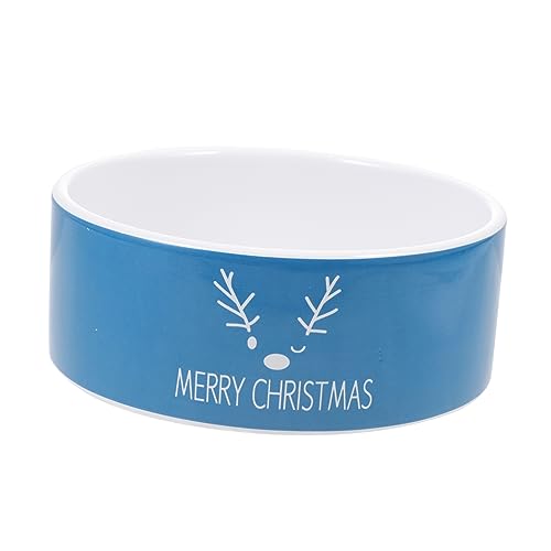 ERINGOGO 1Stück Katzen Keramikschüssel Für Weihnachten Niedliches Design Mit Rentier Und Schneemann Hygienisch Reinigen Multifunktional Futter Oder Wasserschüssel ERINGOGO 1Stück Katzen Keramikschüssel Für Weihnachten Niedliches Design Mit Rentier Und Schneemann Hygienisch Reinigen Multifunktional Futter Oder Wasserschüssel von ERINGOGO
