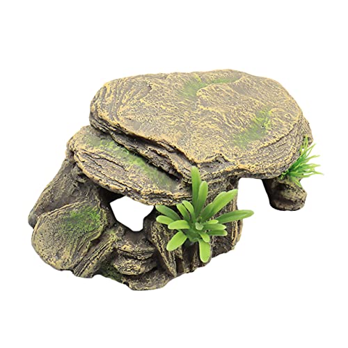 ERINGOGO 1Stück Reptilienschmuck aus Harz für Aquarien Dekorative Terrassenlandschaft mit Kletterfläche für Fische und Reptilien Langlebig und für Terrarien von ERINGOGO