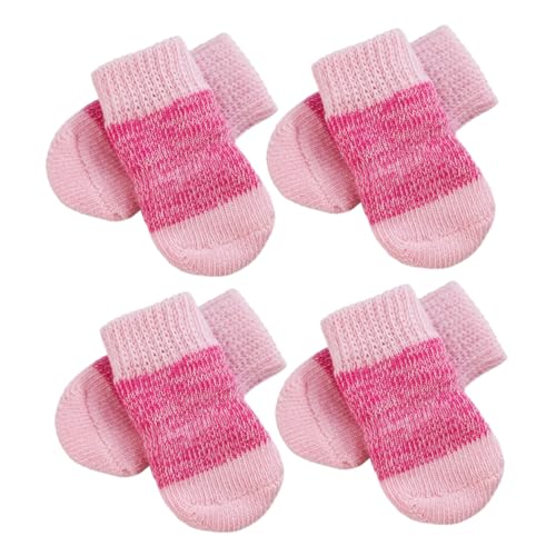 ERINGOGO 2 Sätze Anti rutsch Hundesocken aus Atmungsaktivem Polyester Elastisch und Bequem Schützend für Kleine und Mittlere Hunde mit Niedlichem Cartoon Muster für Drinnen und Draußen von ERINGOGO