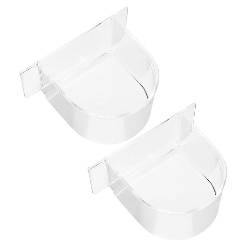 ERINGOGO 2 Stück Accessoires für Vogelfuttertanks Hirse Vogelfütterer Kreis drinnen Samen vogelfutterspender vogelfutterhäuschen Vogelhäuschen Vogel Futternapf für Vögel Plastik Transparent von ERINGOGO