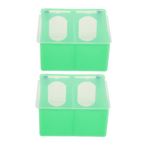 ERINGOGO 2 Stück Box Taubenfutterbox Taubenkäfig Vogelnäpfe Für Käfig Hühnerfutterspender Hängende Tauben Automatische Käfige Hühnerfutterspender PVC Wachtelfutterspender Kein Abfall von ERINGOGO