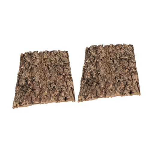 ERINGOGO 2 Stück Fütterungsbox Terrarium zubehör Reptil Baumrinde Reptilien-Hintergrundrinde Hintergrund des Reptilienkäfigs Reptilien-Terrarium-Rindendekor Light Brown von ERINGOGO