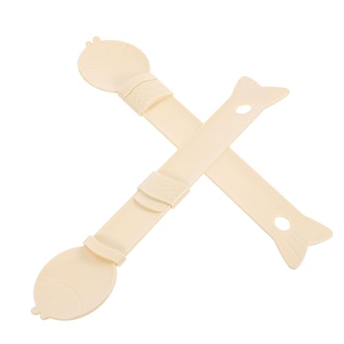 ERINGOGO 2 Stück Futterlöffel Für Katzen Haustiere Fressnäpfe Katze Katzenlöffel Für Nassfutter Löffel Für Nassfutter Für Katzen Katze Leckbare Leckereien Hund Katze Löffel Scoop Beige Abs von ERINGOGO