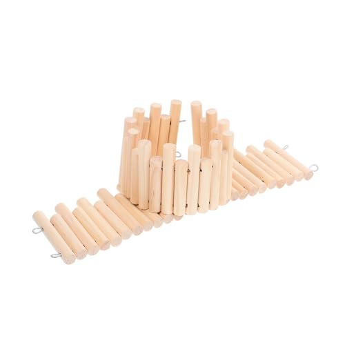 ERINGOGO 2 Stück Hamster Gehege Hamster Kleintier zubehör Haustier Zaun Hamster Holzspielzeug Hamster Spielplatz Holz Kletterbrücke Holzbrücke Kletterspielzeug für Hamster von ERINGOGO