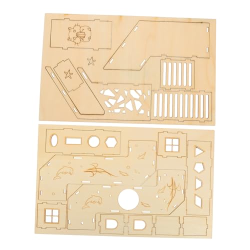 ERINGOGO 2 Stück Hamster Teiliges Holz Labyrinth Aktivitätstunnel Versteckhaus Kauspielzeug für Kleintiere zur Bewegungsförderung und Gewichtsregulierung von ERINGOGO