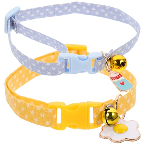 ERINGOGO 2 Stück Herbst Katzenhalsbänder Für Katzen Rot Kleines Kätzchenhalsband Dekoratives Haustierhalsband Für Kätzchen Mit Glöckchen Katzenglockenanzug Verstellbares von ERINGOGO